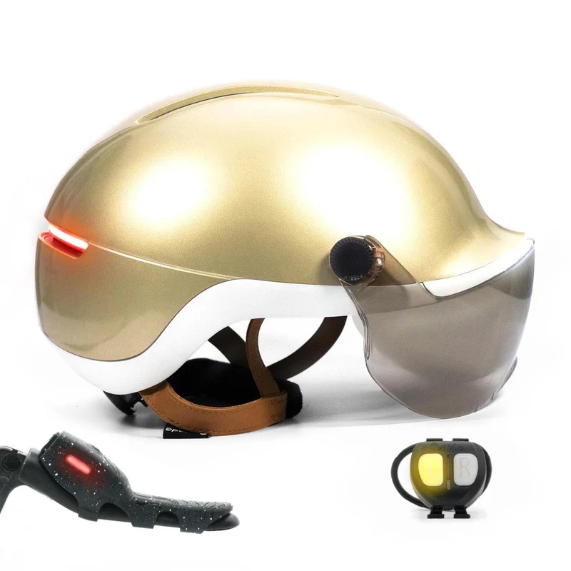 Casque vélo à visière avec Clignotants et Frein Stop Life Overade