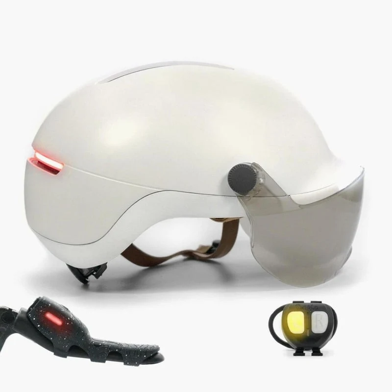 Casque vélo à visière avec Clignotants et Frein Stop Life Overade