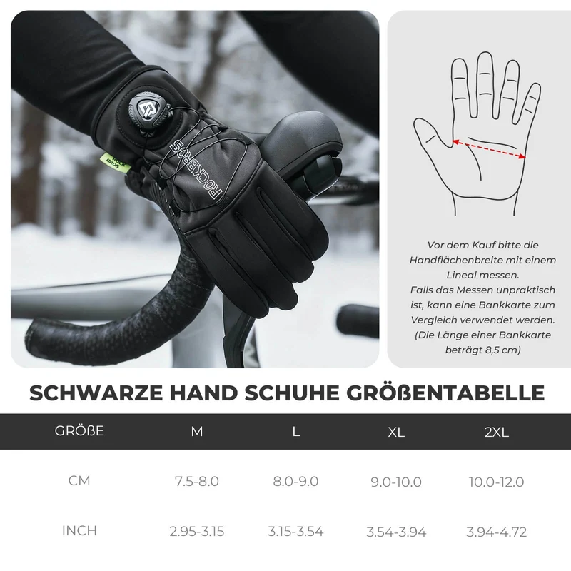 Winter Fahrradhandschuhe Touchscreen - Thermogefüttert & Reflex