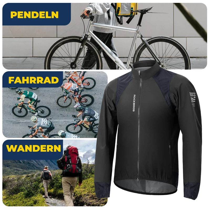 Fahrradjacke wasserdicht atmungsaktiv - Winddicht & Reflektierend Herren