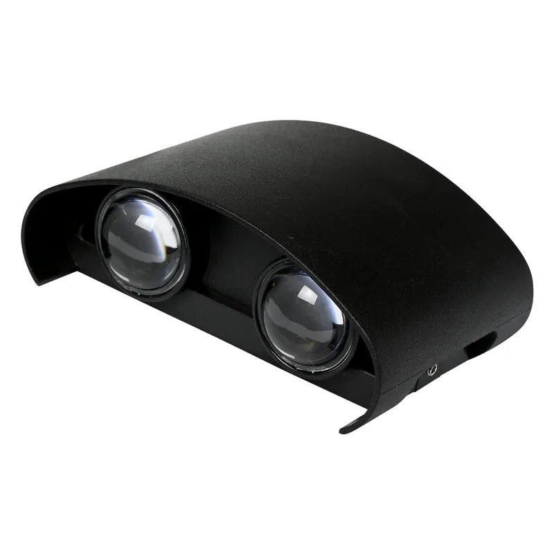 LED-Wandleuchte halbrund Up&Down-Light 2 Leuchtmittel IP65 – Wasserdicht IP65, Kabellänge 30 cm