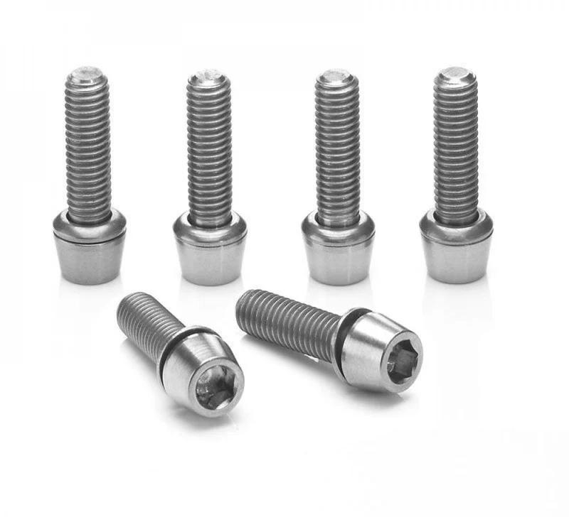 Ritchey WCS 4-Axis Vorbauschrauben, 6 Stück, Titan, silber, M5 x 18 mm, leicht, korrosionsbeständig, kompatibel mit WCS 4-Axis, C-220 und Toyon Vorbauten