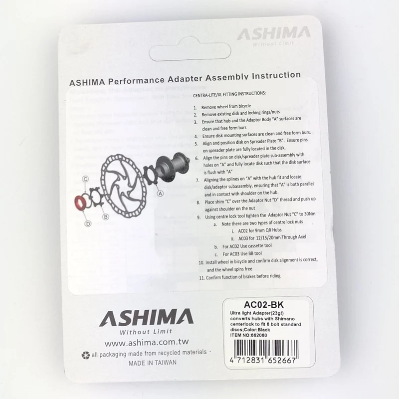 ASHIMA Bremsscheibenadapter Centerlock auf 6-Loch