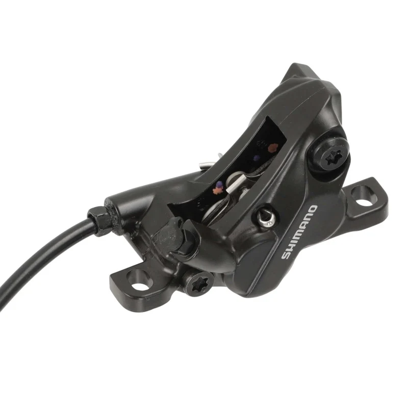 Shimano MT501 / MT520 Scheibenbremse hinten | 4-Kolben | 1700 mm Leitung | Postmount | schwarz | MTB / E-MTB