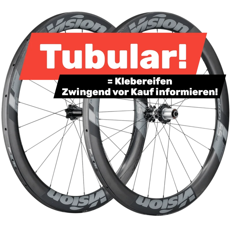 Vision Metron 55 SL Carbon Laufradsatz 28" | Disc | Tubular Schlauchreifen KLEBEREIFEN! | 6-Loch | Shimano HG