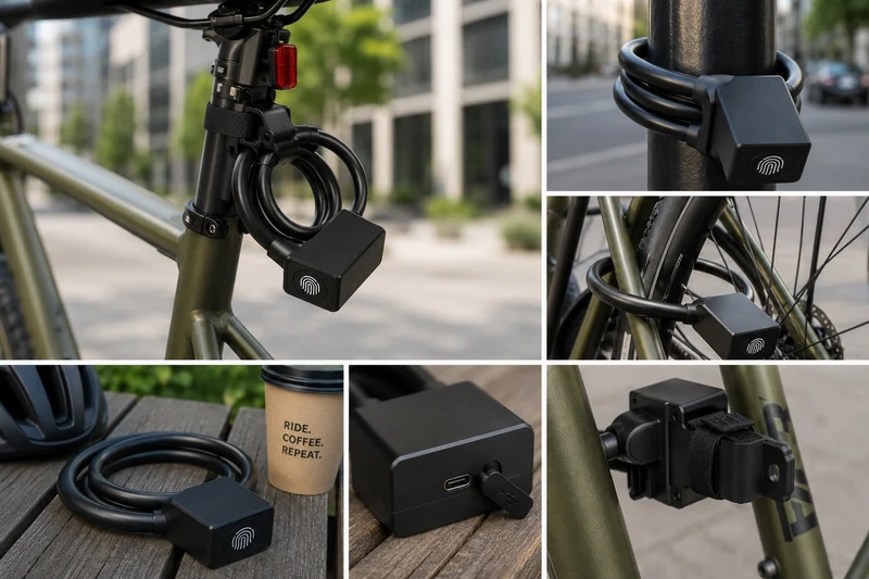 NooMii 550 Fingerabdruck-Fahrradschloss – Smartes Kabelschloss mit Fingerprint-Sensor & App-Steuerung