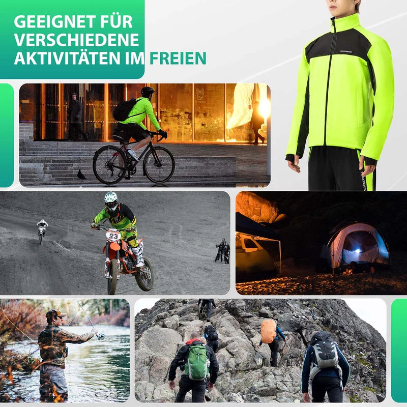 ROCKBROS Winter-Radanzug Jacke & Hose Leuchtendes Grün