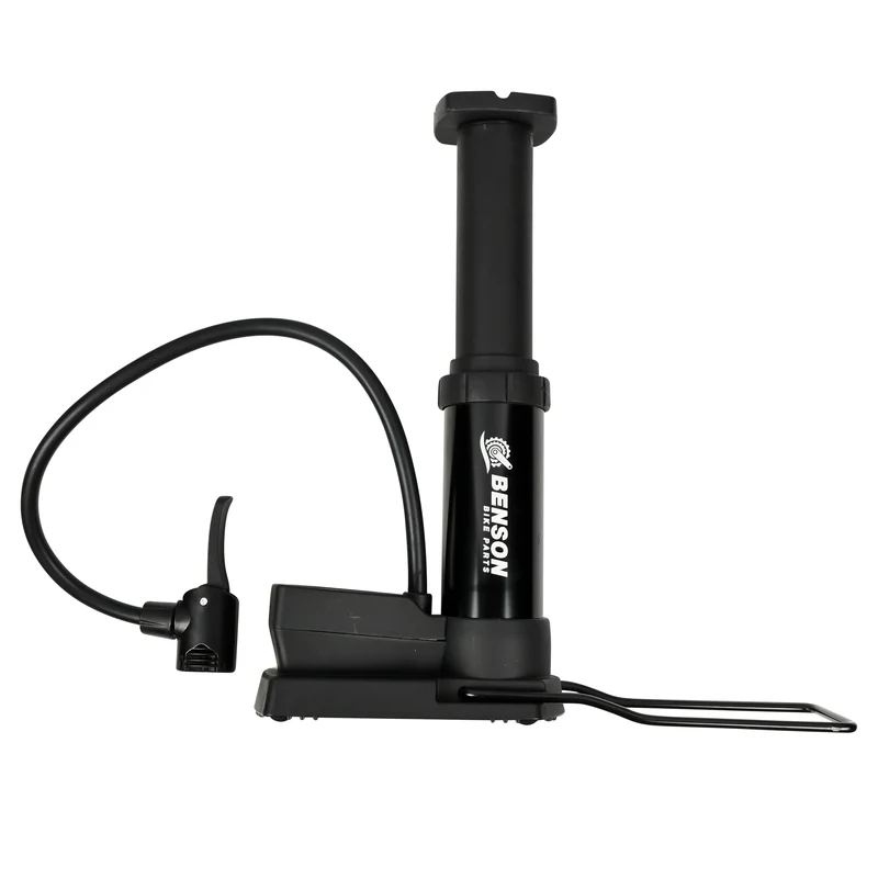 Fußluftpumpe mit Manometer – Schlauchlänge ca. 40 cm, Druck max. 6 bar / 85 PSI, 40 cm