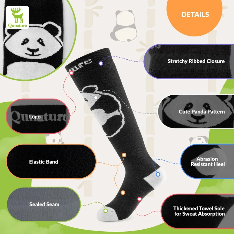 Qunature Skisocken Kinder Thermosocken 1 Paar Winter