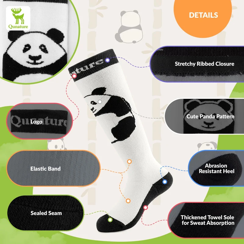 Qunature Skisocken Kinder Thermosocken 1 Paar Winter
