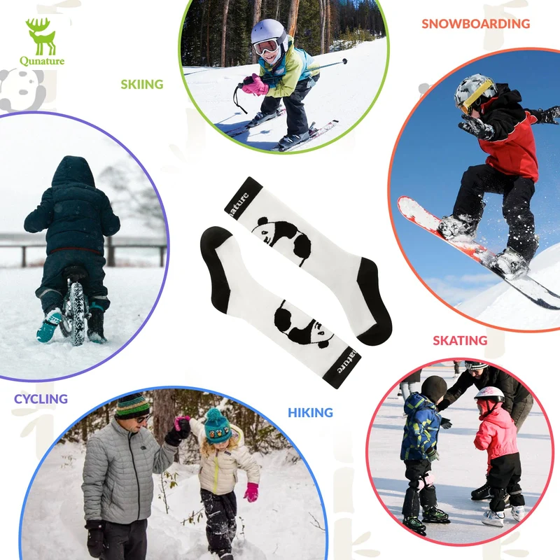 Qunature Skisocken Kinder Thermosocken 1 Paar Winter