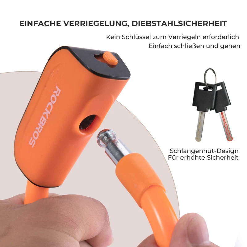 ROCKBROS Fahrradschloss 110 cm / 11 mm