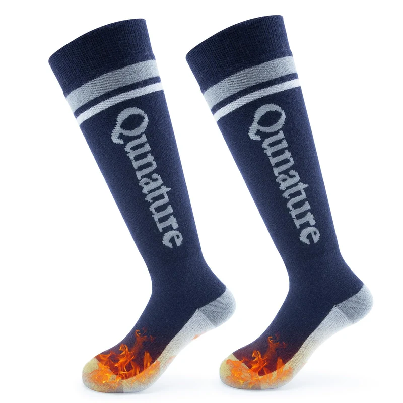 Qunature Skisocken Kinder Thermosocken 1 Paar für Winter-Sports aus Merinowolle