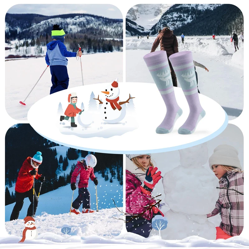 Qunature Jungen Skisocken Kinder Thermosocken