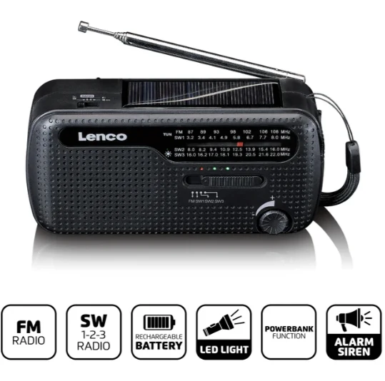 Kurbelradio mit Lampe und Powerbank