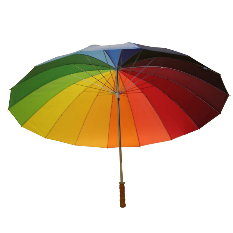 Regenschirm ø130 cm 16 Segmente Golf Regenbogen – 13 cm, Kompakt