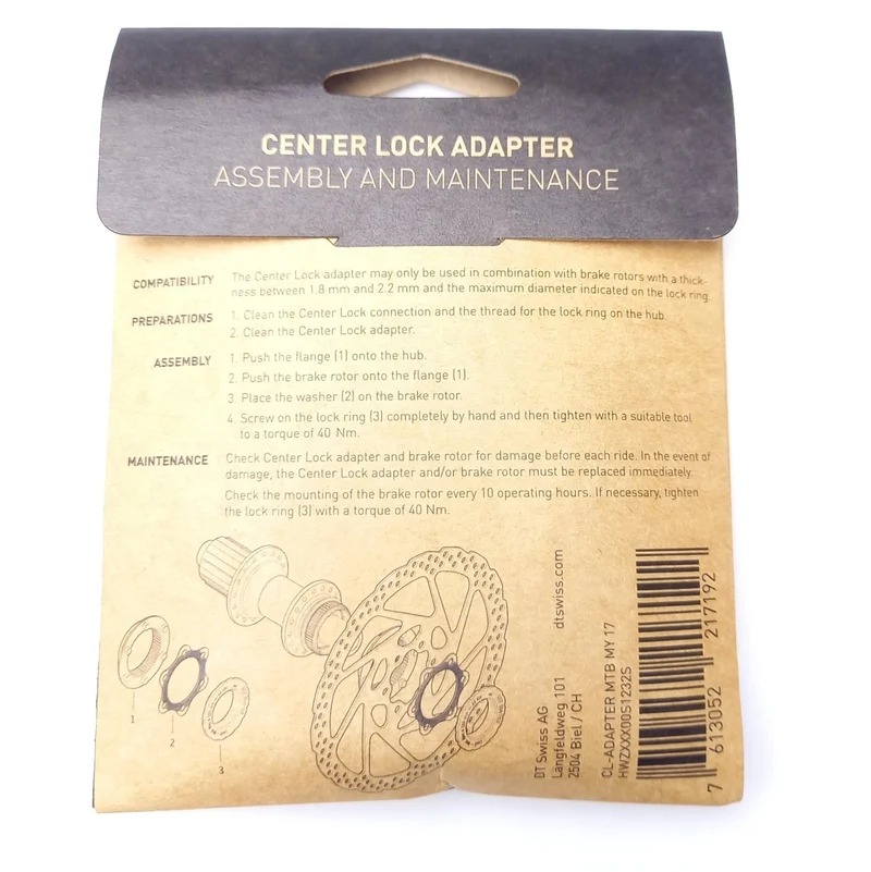 DT Swiss Centerlock auf 6-Loch Adapter