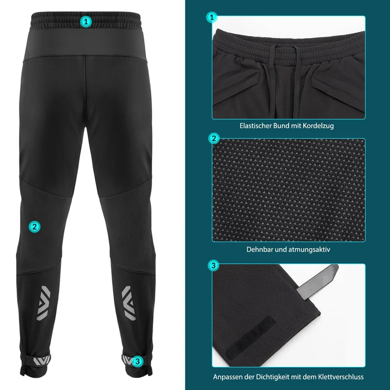 ROCKBROS Winter Radlerhose Herren Lange Fahrradhose Warm Fleece