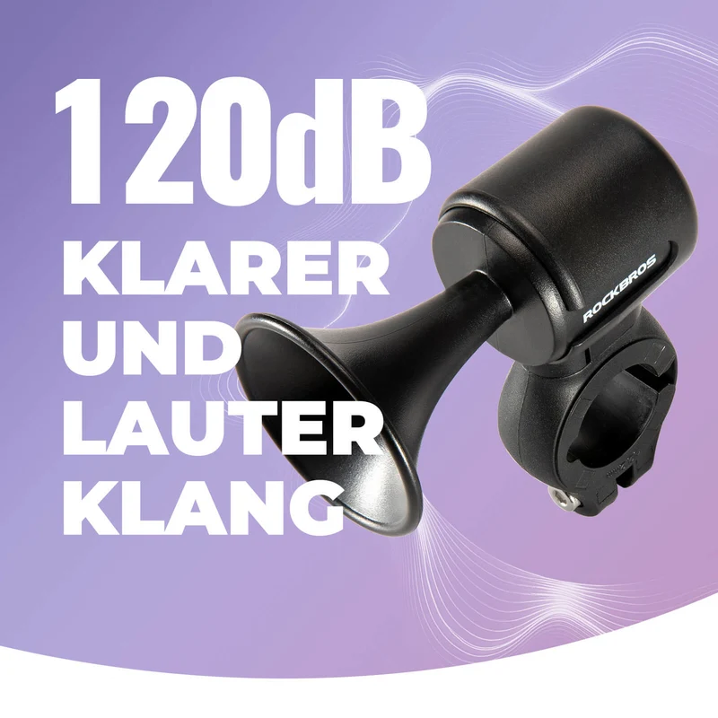 ROCKBROS Fahrradklingel Elektrisch 120dB für 22,2/25,4/31.8 mm Lenker