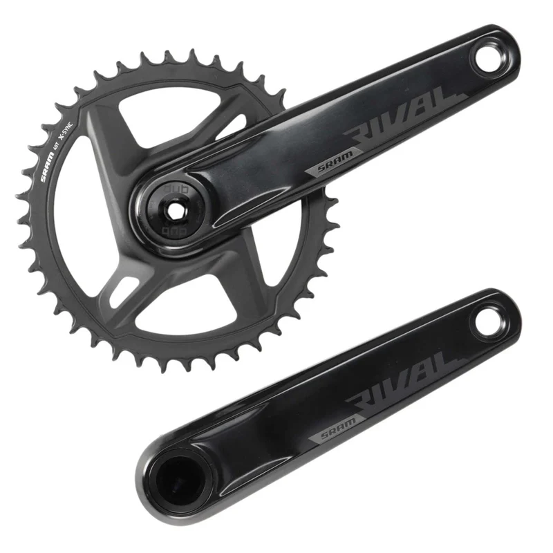 SRAM Rival Kurbel 1x12-fach DUB Wide | 175 mm | Kettenblatt 40 Zähne | Rennrad / Gravel | schwarz