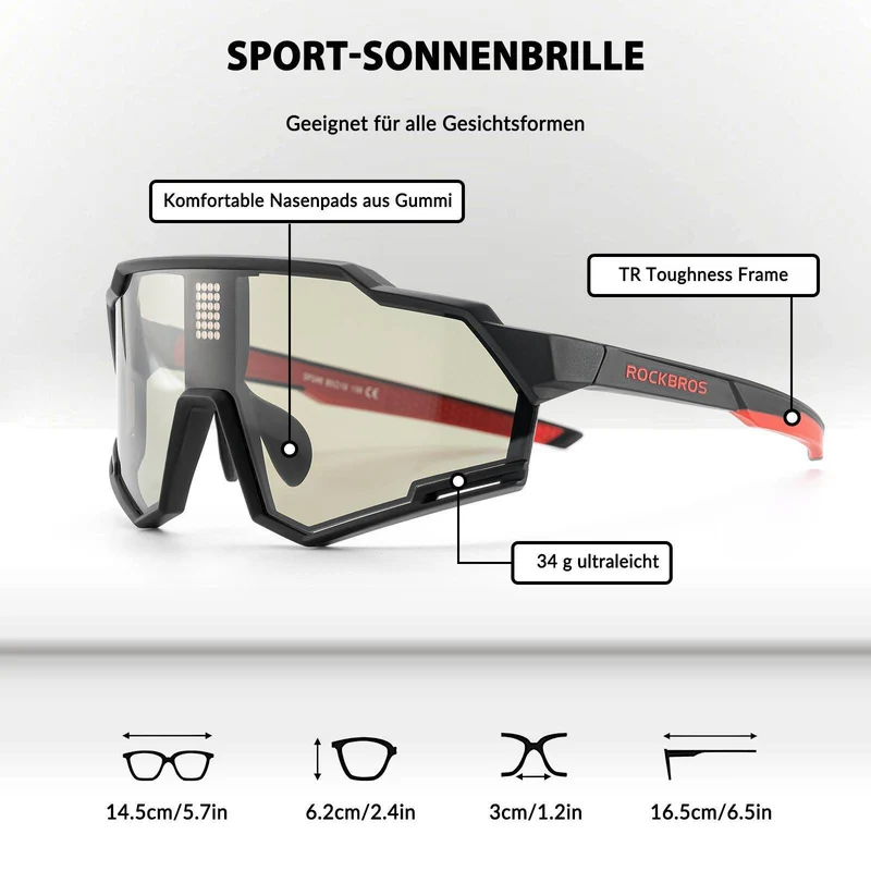 Smarte Radbrille mit Elektronischer Verdunkelung