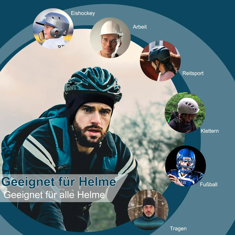 ROCKBROS Wintermütze Warm Strickmütze für Radfahren & Skifahren Schwarz