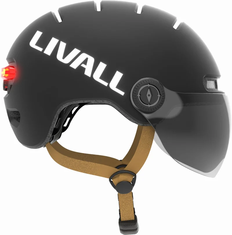 Livall L23 City Helm mit Visier matt schwarz