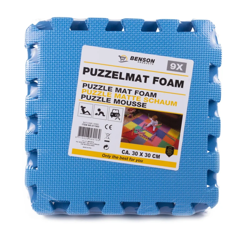 Puzzlematte aus Schaumstoff 30 x 30 cm 9-tlg.