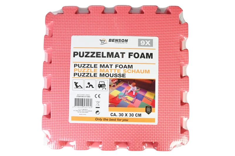 Puzzlematte aus Schaumstoff 30 x 30 cm 9-tlg.