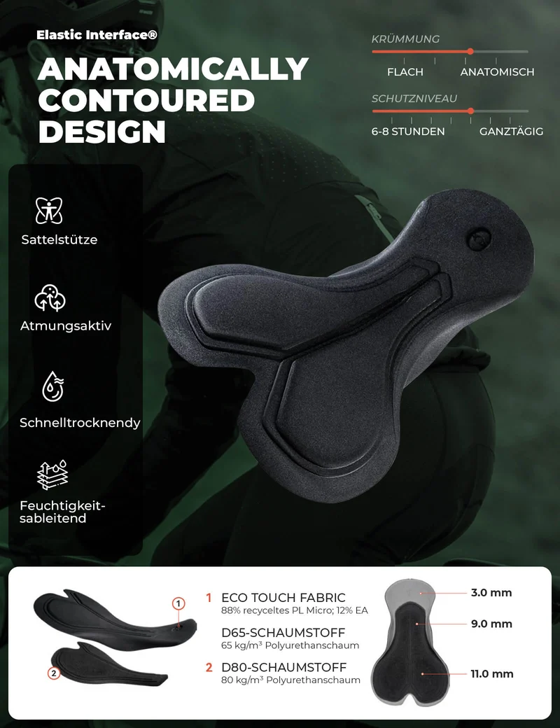 ROCKBROS Fahrradhose Lange Radlerhose Gepolstert Atmungsaktiv Herren