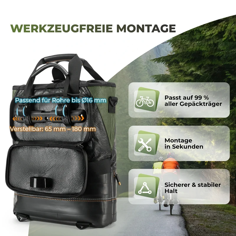 ROAD TO SKY Fahrrad-Gepäckträgertasche 12L