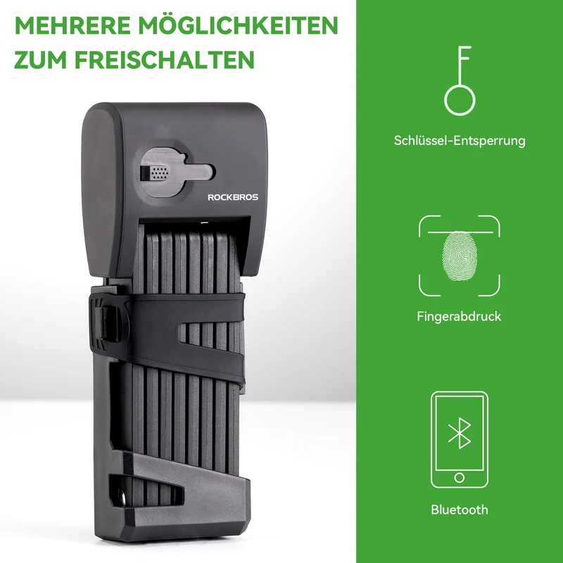 Fahrrad Fingerabdruck Faltschloss USB-Aufladung
