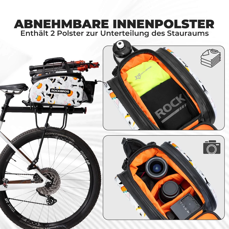 ROCKBROS Fahrrad Gepäckträgertasche 17-35L mit Regenhülle