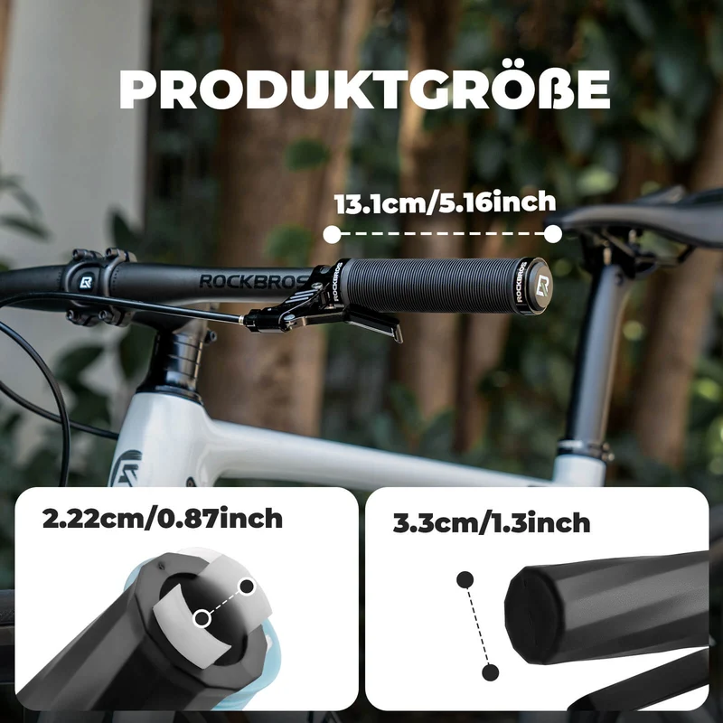 ROCKBROS Fahrradgriffe rutschfest Doppelverschluss 22,2mm