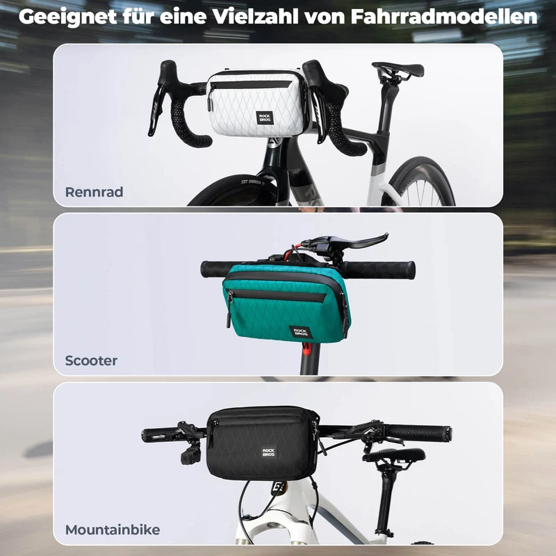 Lenkertasche Fahrradtasche mit Schultergurt 2,1L