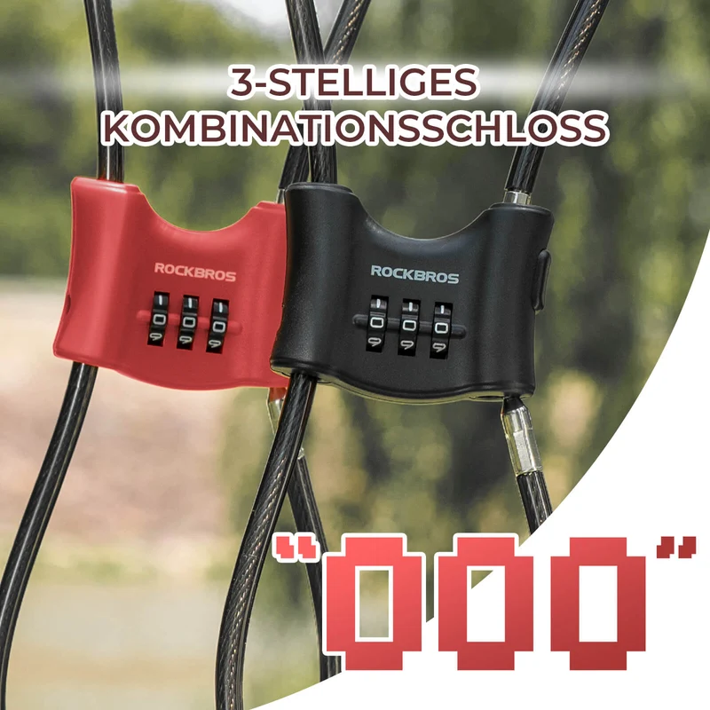 Fahrradschloss mit 5,5 mm Stahlkabel Doppelring