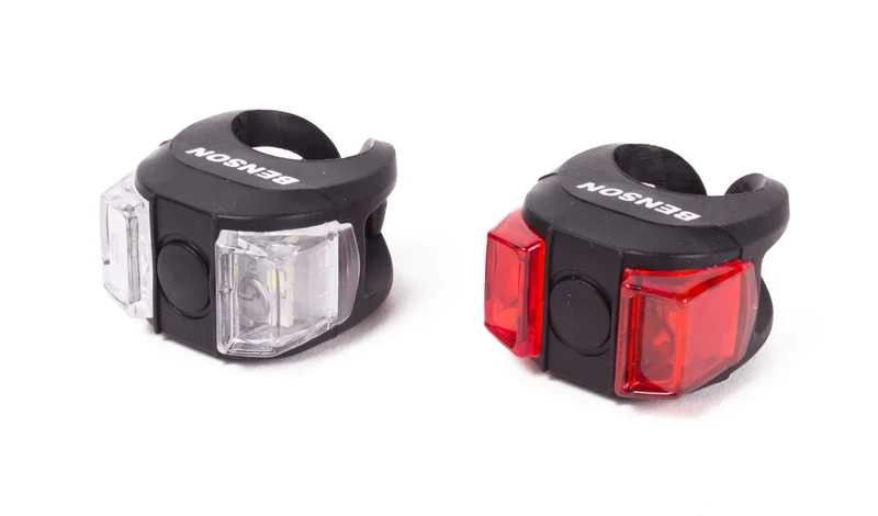 LED-Fahrradlicht 2-tlg. Silikon – Funktionen: schnelles Blinken – langsames Blinken – an – aus, 31,8 mm