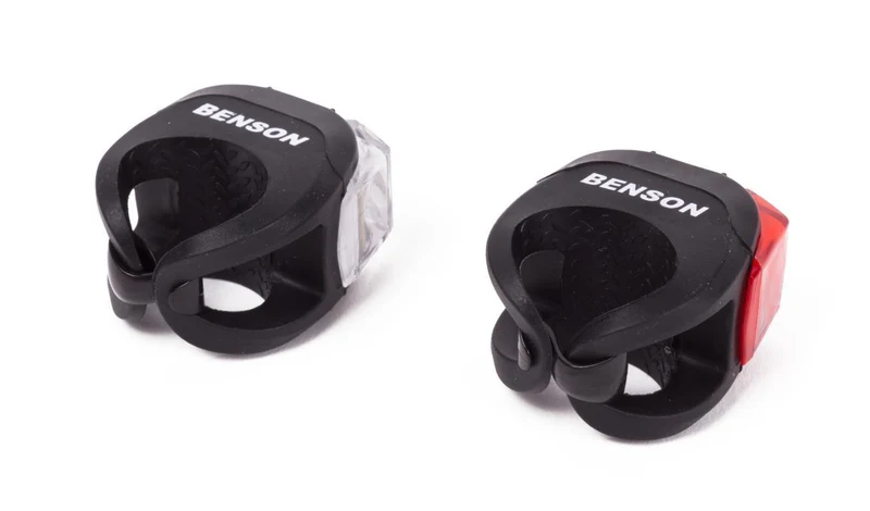 LED-Fahrradlicht 2-tlg. Silikon – Funktionen: schnelles Blinken – langsames Blinken – an – aus, 31,8 mm