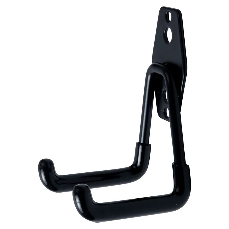 Doppelhaken universell 70 x 60 mm schwarz – Tiefe 70 mm, Abstand zwischen den Haken 60 mm