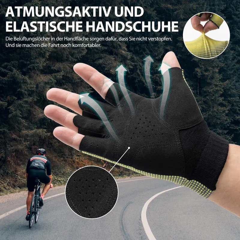 ROCKBROS Halbfinger-Radhandschuhe Rutschfest Elastisch Unisex Gelb M-XXL