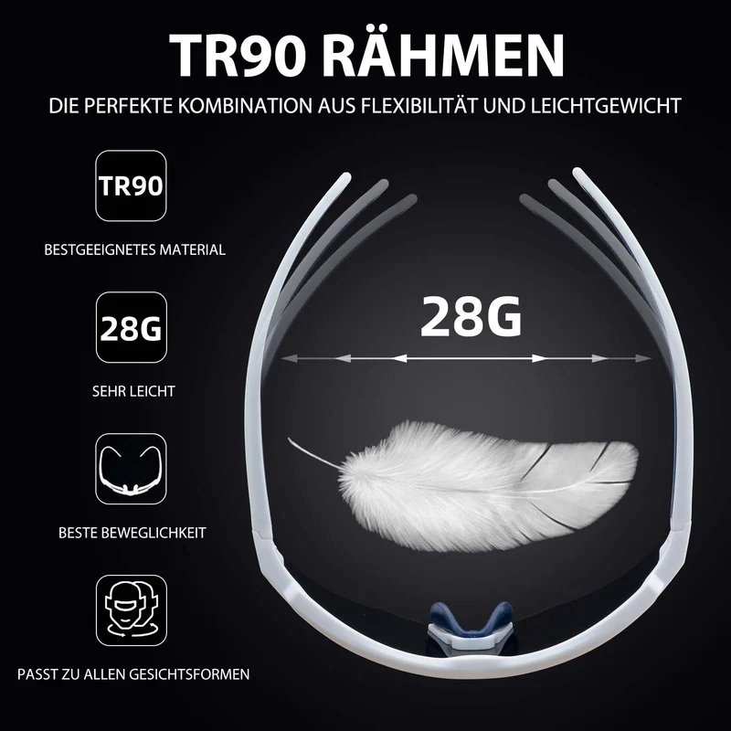 Polarisierte Fahrradbrille mit 4 Wechselgläsern