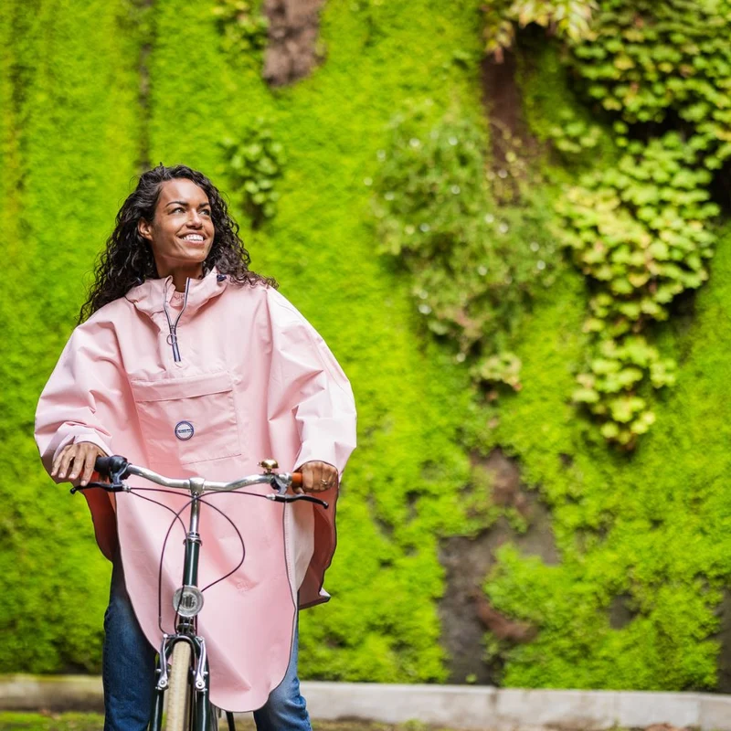 Cape de pluie vélo unisexe Le Temps des Grenouilles - Polyester 100% recyclé