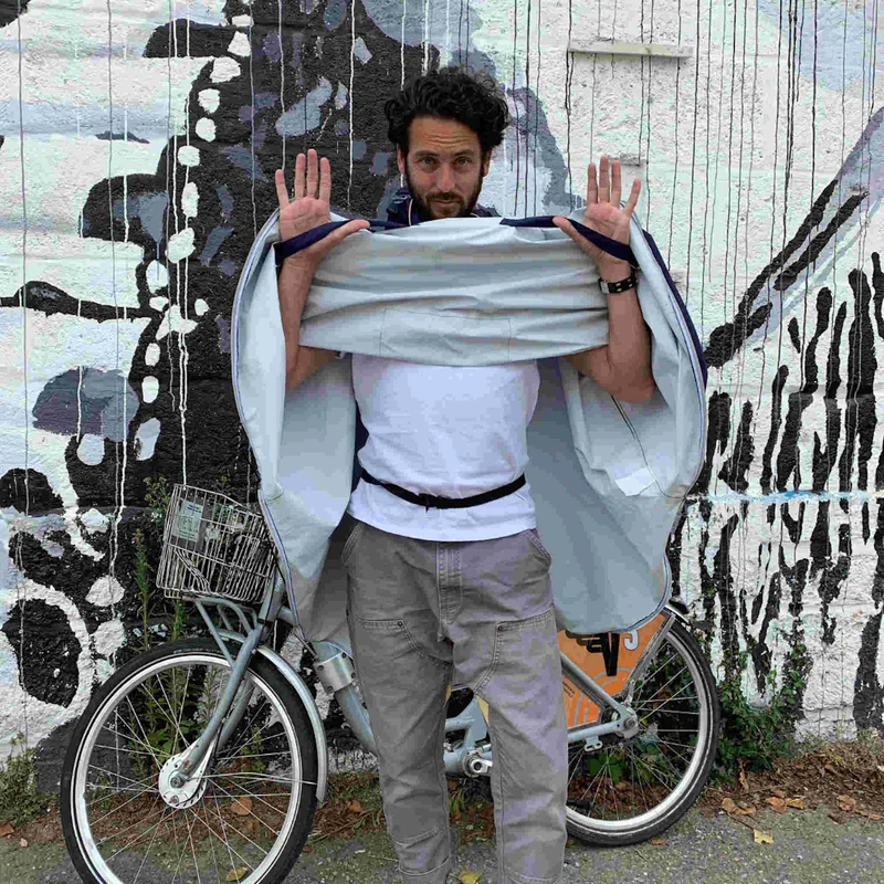 Cape de pluie vélo unisexe Le Temps des Grenouilles - Polyester 100% recyclé