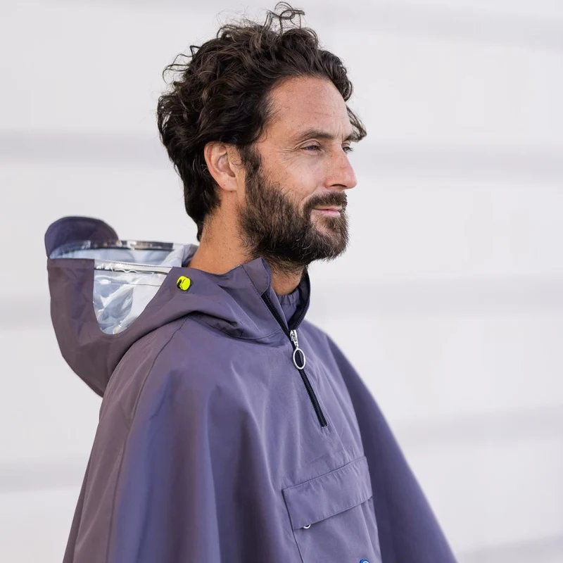 Cape de pluie vélo unisexe Le Temps des Grenouilles - Polyester 100% recyclé