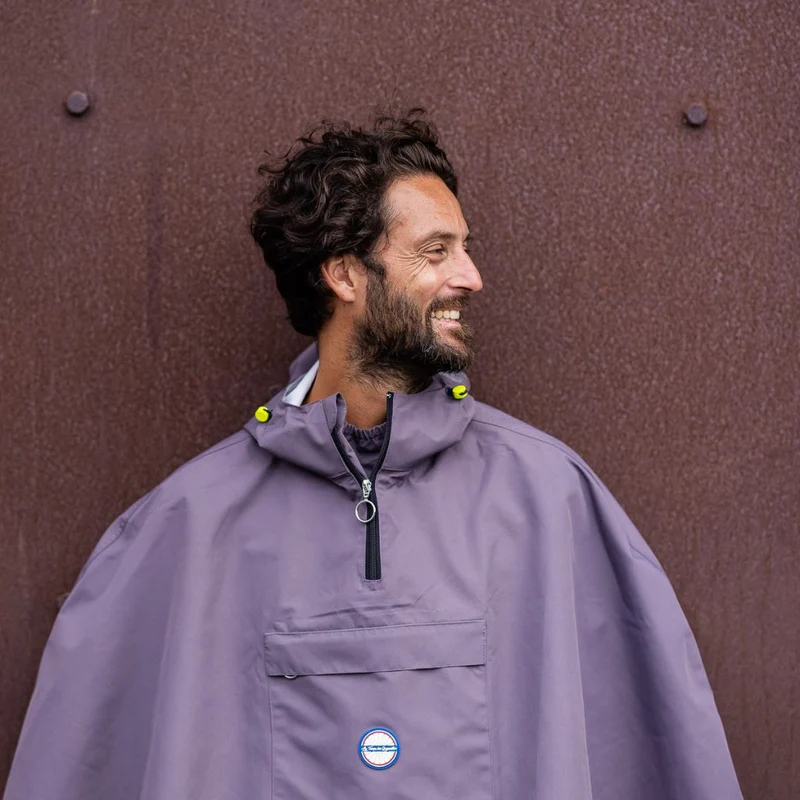 Cape de pluie vélo unisexe Le Temps des Grenouilles - Polyester 100% recyclé