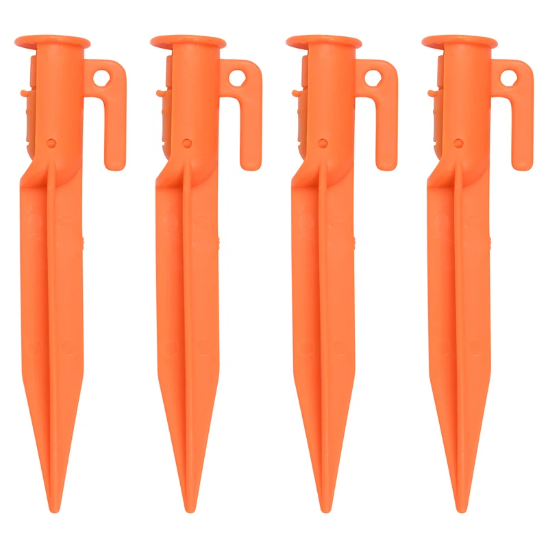 Zeltheringe mit Licht, 4-tlg. – Inklusive 4 x LR41 Batterien, Maße 148 x 24 mm