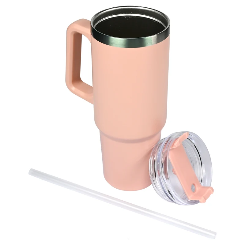 Thermosbecher 900 ml rosa – Höhe 24,5 cm, Durchmesser ø 8,9 - 7,2 cm, Fassungsvermögen 900 ml