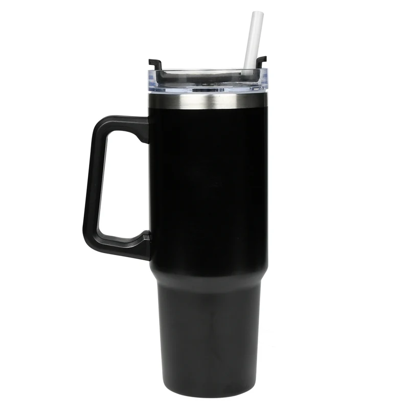 Thermobecher 900 ml schwarz – Höhe 24,5 cm, Durchmesser ø 8,9 – 7,2 cm, Inhalt 900 ml