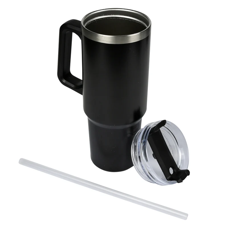 Thermobecher 900 ml schwarz – Höhe 24,5 cm, Durchmesser ø 8,9 – 7,2 cm, Inhalt 900 ml
