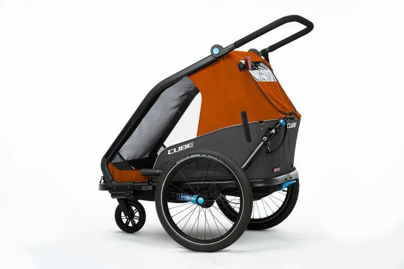 CUBE Kinder Fahrradanhänger Double CMPT X Actionteam gr grey'n'orange